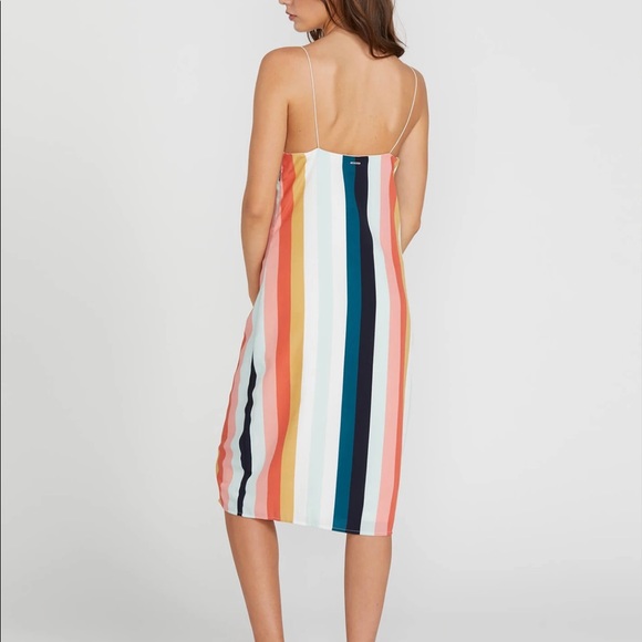 Volcom Flavor Up Slip Dress in Stripes Medium - Picture 2 of 11